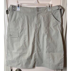 Marmot Womens Size 10 Beige Nylon Knee Length Pockets Skirt Adjustable Waist